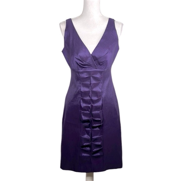 Calvin Klein Purple Bodycon Sleeveless V-Neck Special Occasion Midi Dress Size 8 - Picture 1 of 8